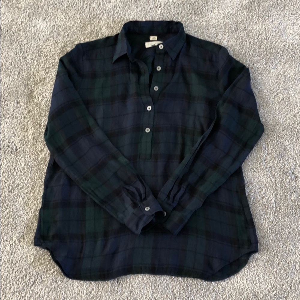 LOFT plaid (softened) button-down shirt - size S